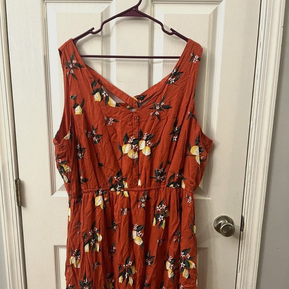 Just Found Orange Tank‎ Top Dress With Five Buttons.  Size 3X